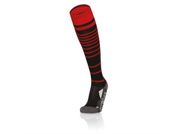 Target Socks BLK/RED L Stripete høye fotballsokker - Unisex 
